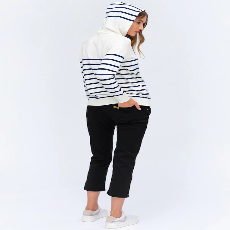Made in Italy BLACK CAPRI Black Maternity Pants in Stretch Cotton